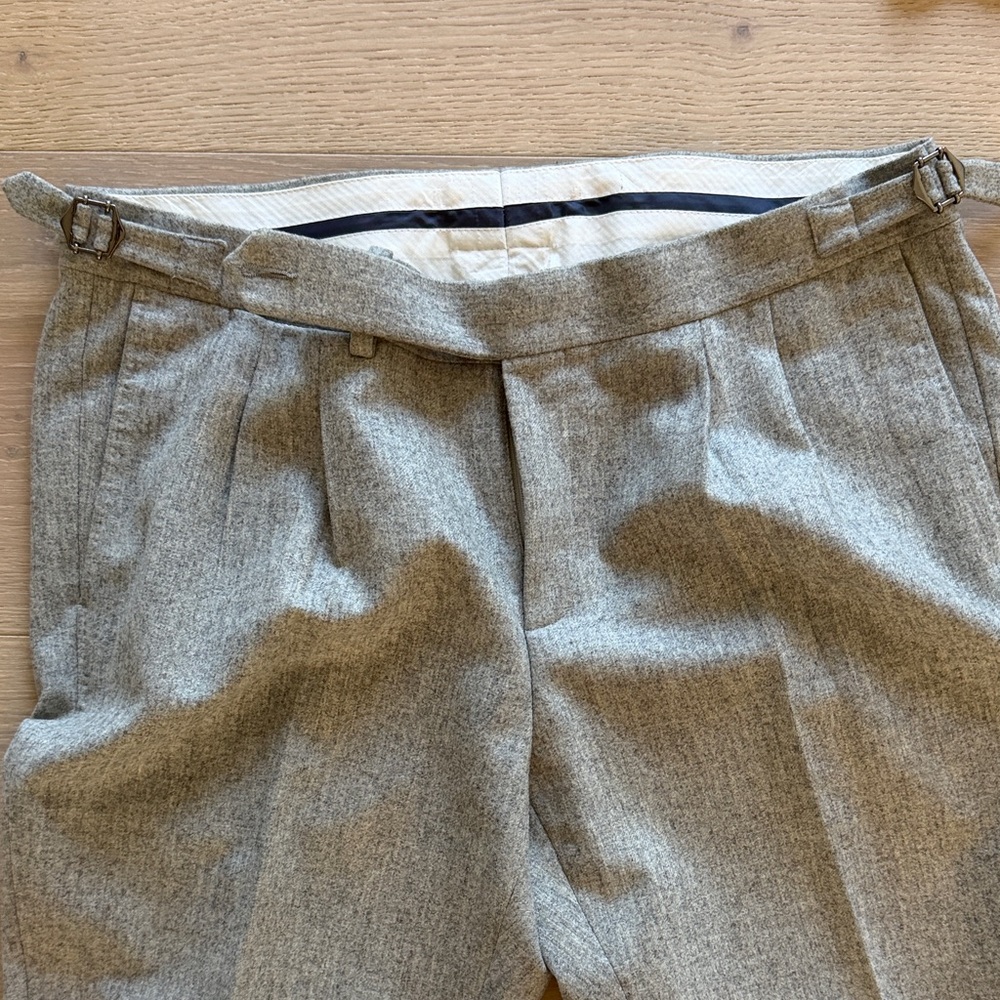 Gray Pleated Trousers